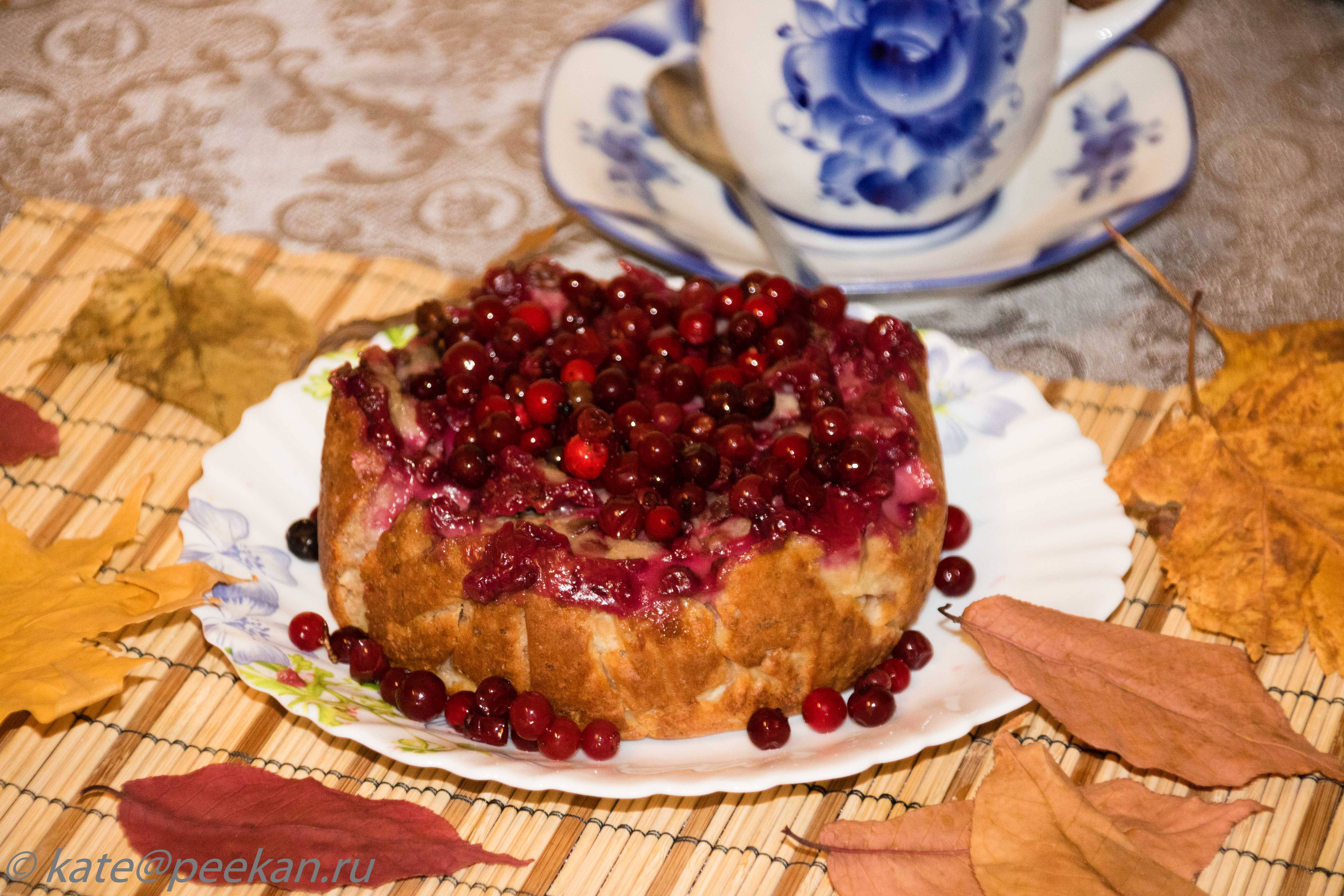 Запеканка из творога и брусники